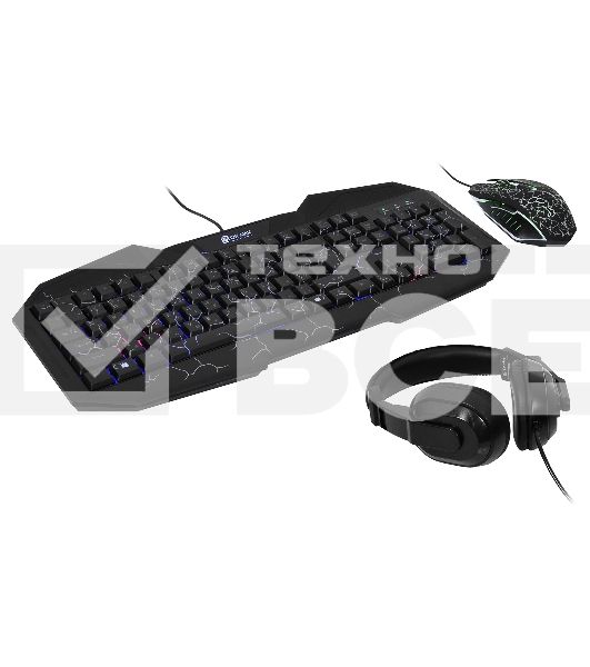 Игровой комплект Oklick HS-HKM100G черный 2.2м мониторы оголовье
