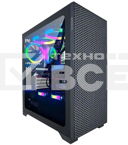 Компьютерный корпус Azza Hive черный без БП ATX 8x120mm 5x140mm 2xUSB2.0 1xUSB3.0 audio bott PSU