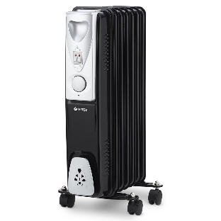 Масляный обогреватель Vitek VT-1717 черный, 1500Вт, 15м2, термостат