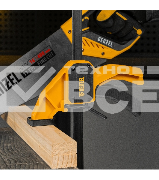 Струбцина Denzel F-образная, быстрозажимная, 600 х 80 мм, усиленный нейлоновый корпус