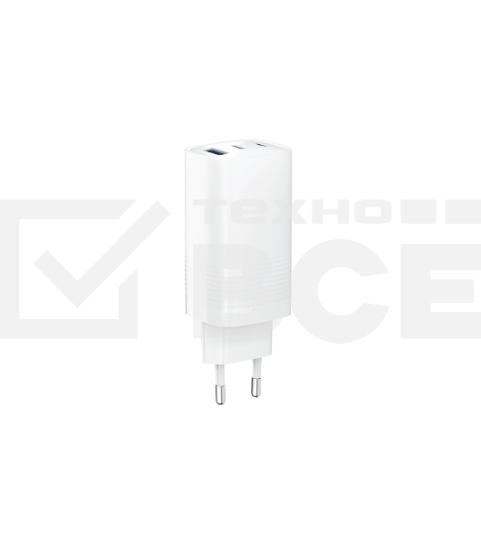 Сетевое зарядное устройство OLMIO 2Type-C/USB, 65W, 6A, QuickCharge3.0, PowerDelivery3.0, GAN