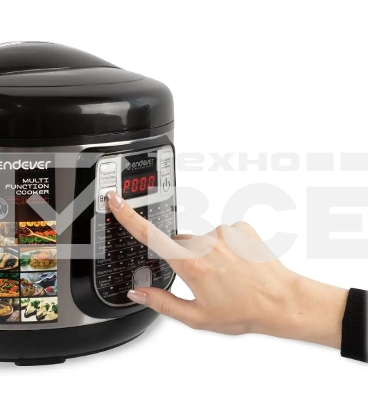 Мультиварка Endever Vita-95, мощность 1000 Вт, черный/стальной, емкость 5л, 45 авторежимов работы, книга рецептов