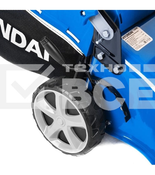 Бензиновая газонокосилка HYUNDAI L 4310S двигатель HYUNDAI ICV150,4-х такт, 3,5 л.с./149 см3, 43 см, 225-75 мм, 32 кг