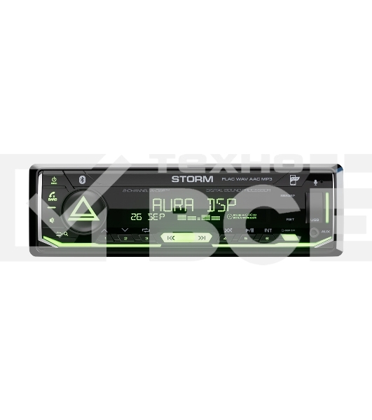 Автомагнитола AURA STORM-868DSP, 1 DIN, Bluetooth, USB Type-A, AUX, пульт ДУ