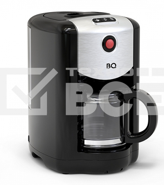 Кофеварка капельная со встроенной кофемолкой BQ CM1009 черный-стальной, исп. кофе -  зерновой/молотый, 0.625 л, 700 Вт.