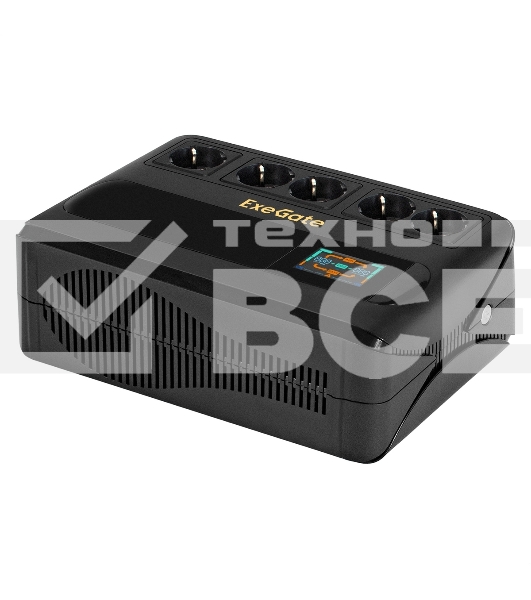 Источник бесперебойного питания ExeGate NEO Smart BU-800.LCD.AVR.5SH <800VA/480W, цветной LCD-дисплей, AVR, 5*Schuko, Black>