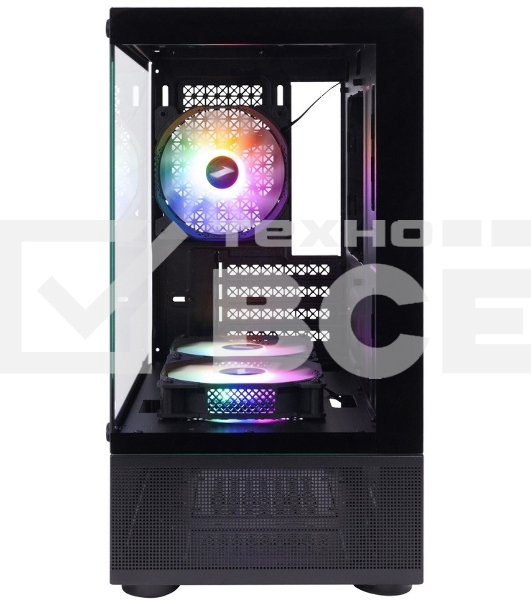 Корпус 1STPLAYER MIKU Mi2-A Black / mATX / 3x120mm LED fans / Mi2-A-BK-2F1R-1F1