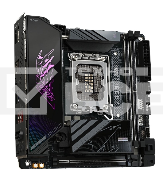 Материнская плата Gigabyte Z890I AORUS ULTRA, LGA 1851, Intel Z890, 2xDDR5, 2xSATA, 2xM.2, 1xPCIe 5.0 x16, 1xDP, 1xHDMI, 1xUSB-C, 1x Thunderbolt 4, 1x 2.5Gb LAN, 2xUSB-A 3.2 Gen 1, 3xUSB-A 3.2 Gen 2, 2x3.5 мм, TOSLINK, 7.1, 1xUSB4, Mini-ITX