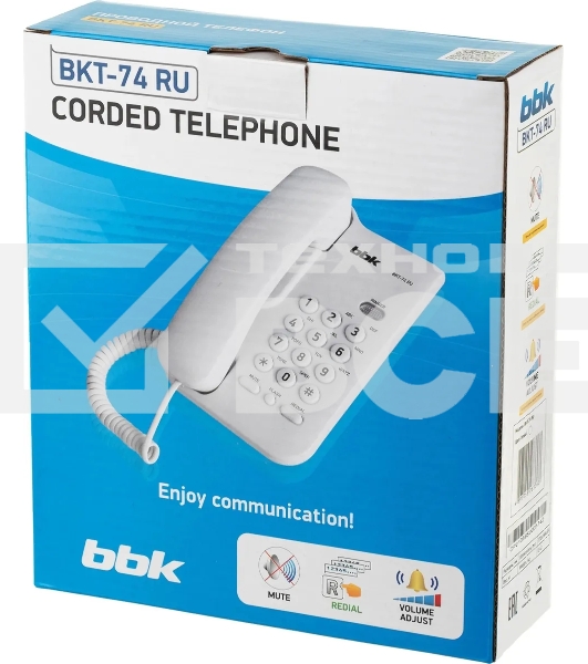 Телефон проводной BBK BKT-74 RU белый