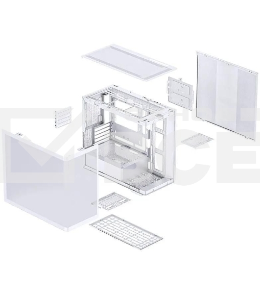 Корпус без блока питания JONSBO D300, Mini-Tower, TG, no fan, 2xUSB-A 3.2 + 1xUSB-C 3.2, mATX, mITX White