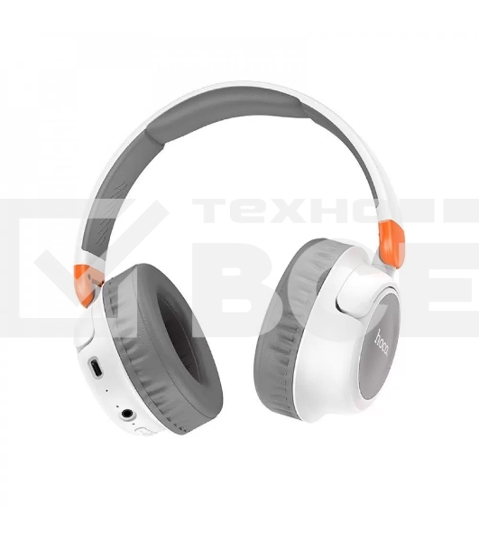 Беспроводные/проводные наушники Hoco W43 белый, накладные, Bluetooth + проводной, складная конструкция, до 25 ч.