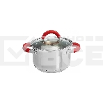 Кастрюля WEBBER BE-340/2 2,2 л, 16 см, нержавеющая сталь, индукция, со стеклянной крышкой, фото 1