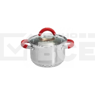 Кастрюля WEBBER BE-340/2 2,2 л, 16 см, нержавеющая сталь, индукция, со стеклянной крышкой