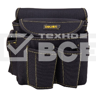Поясная сумка монтажника Deli DL-P4 220 x 200 x 140мм, 6 карманов, ткань Оксфорд 600D
