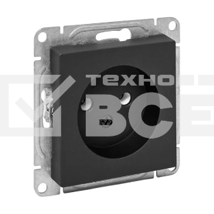 Розетка EKF UP1-SOB-100 СП Эпика 16А без заземл. без шторок механизм черный