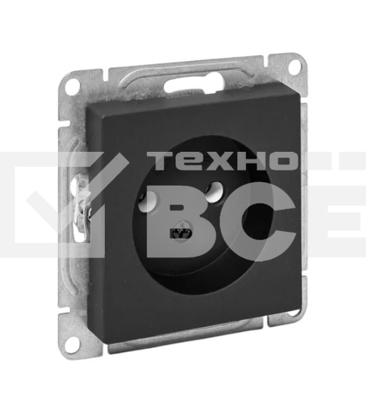 Розетка EKF UP1-SOB-100 СП Эпика 16А без заземл. без шторок механизм черный