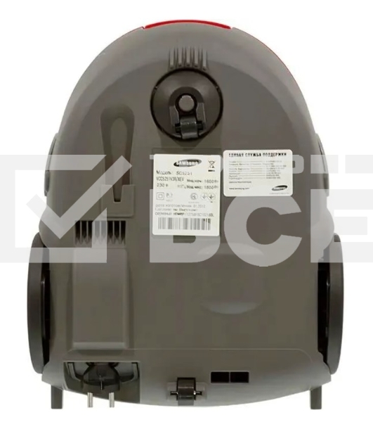 Пылесос Samsung VCC5251V3R 1800Вт, красный 410/1800 Вт, уборка сухая, пылесборник мешок, контейнер 2л