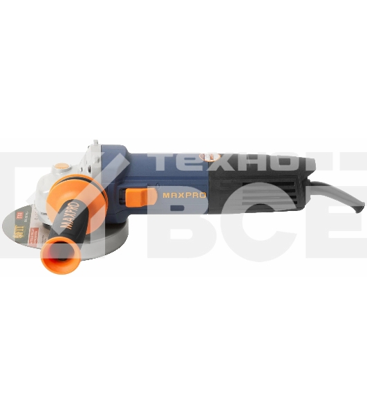 Шлифмашина угловая MAX-PRO MPAG1200/125Q 1200 Вт, 11500 об/мин, кожух 125 мм, антивибрационная ручка, дополнительные щетки, 2,2 кг, кор.