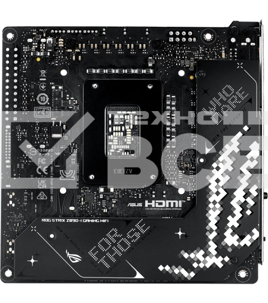 Материнская плата ASUS ROG STRIX Z890-I GAMING WIFI, LGA1851, Intel Z890, 2xDDR5, 2xSATA, 2xM.2, 1xPCI-E 5.0 x16, 1xHDMI, 2xThunderbolt 4, 1x2.5Gb LAN, 9xUSB-A, 1xUSB-C, 5.1, Mini-ITX