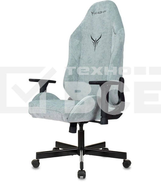 Кресло игровое Knight N1 Fabric серо-голубой Light-28 с подголов. крестовина металл