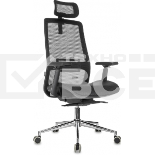 Кресло руководителя Бюрократ MC-912-H черный, сетка с подголов. крестов. металл хром