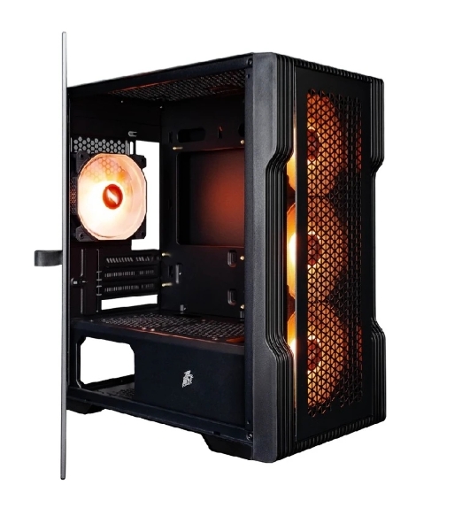 Компьютерный корпус 1STPLAYER TRILOBITE T3 ARGb черный mATX 4x120мм ARGb fans T3-BK-4F7