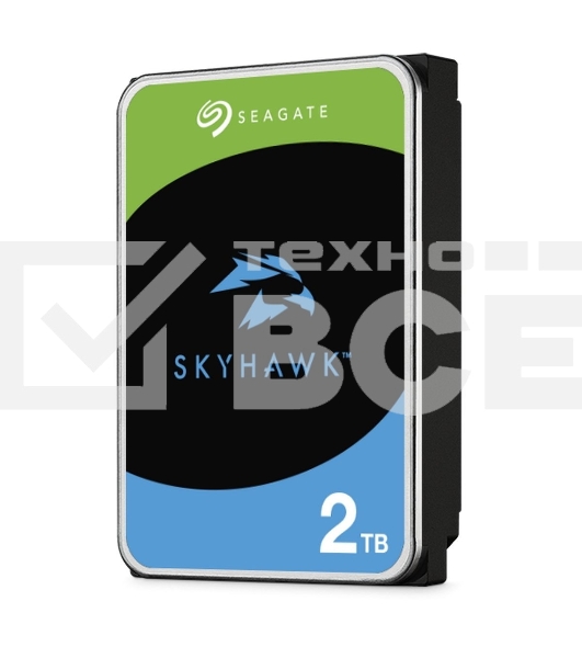 Жесткий диск HDD Seagate SkyHawk 2Tb SATA 5400 rmp 6Gb/s 256Mb 3.5' 1 year warranty (replacement ST2000VX008, ST2000VX015, WD23PURZ, ST2000VM003)
