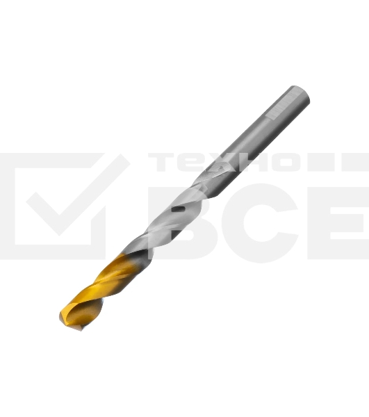 Сверло спиральное по металлу Denzel 10 x 133 мм, Р6М5, Golden Tip