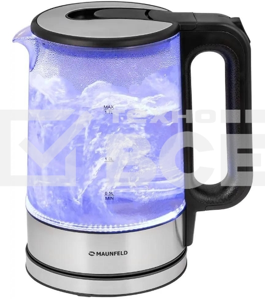 Чайник электрический Maunfeld MGK-612BK, 1.7л, стекло/металл