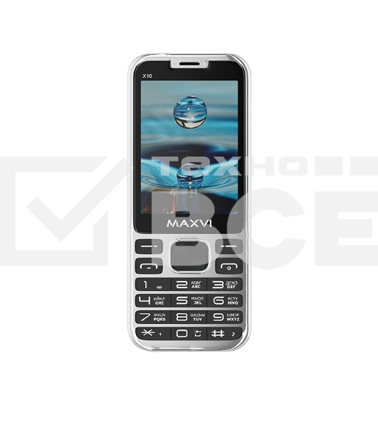 Мобильный телефон Maxvi X10 серебристый металлик