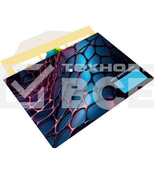 Конверт на кнопке Silwerhof Web A4 пластик 0.25мм