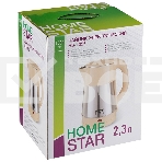 Чайник электрический HOMESTAR HS-1055 2,3 л, 1500 Вт, нержавеющая сталь/бежевый, фото2