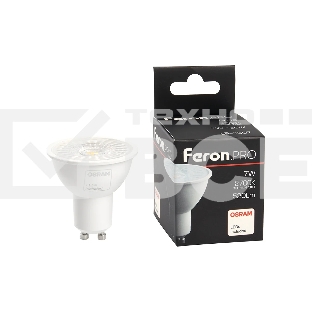 Лампа светодиодная FERON PRO LB-1607 (38176) 7 вт 230в GU10 теплый с линзой 38 гр.