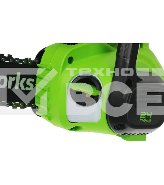 Цепная пила аккумуляторная GreenWorks G24CS25K4, 24V, 25 см, c АКБ 4А·ч и ЗУ (2007707UB)
