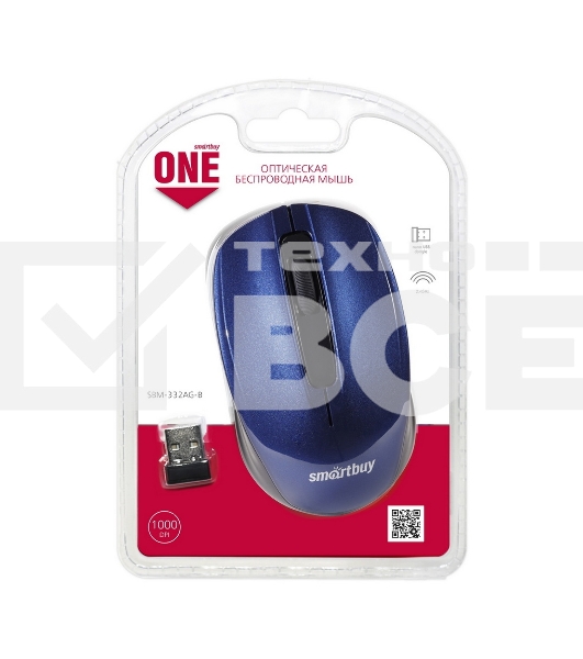 Мышь беспроводная Smartbuy ONE 332 синяя (SBM-332AG-B)