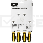 Набор отверток Deli DL630004N 4шт SL5x100 + SL6x150 + PH1x100 + PH2x150 сталь Cr-V, двухкомпонентная прорезиненная рукоять, фото3