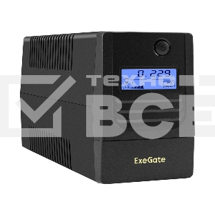 Источник бесперебойного питания ExeGate Smart LB-500.LCD.AVR.4C13 (500VA/300W, LCD, AVR, 4*C13, батарея 12V 4.5Ah, Black)