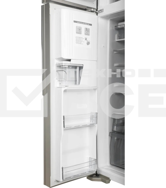 Холодильник Hitachi R-W660PUC7X GC шампань стекло двухкамерный 396/144л морозилка сверху, No Frost, Side by Side