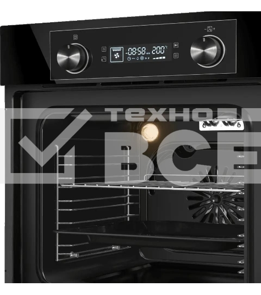 Шкаф духовой электрический Maunfeld AEOH60102B, 60л, дверца с 3 стеклами, черный