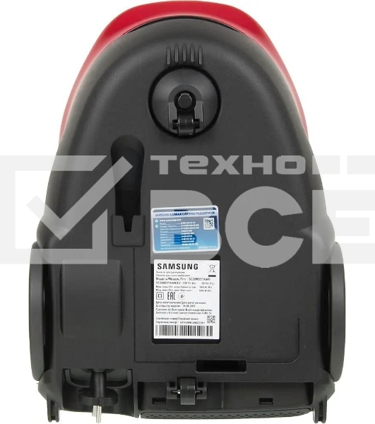 Пылесос Samsung VC20M257AWR красный, 460/2000 Вт, уборка сухая, пылесборник мешок 2.5 л