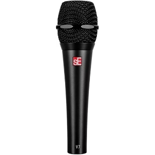 Микрофон динамический sE Electronics V7 BLACK 40 Гц - 19 кГц, суперкардиоида, в комплекте: микрофонный зажим, адаптер с резьбой, чёрная ветрозащита, транспортировочный чехол на молнии. Цвет черный.