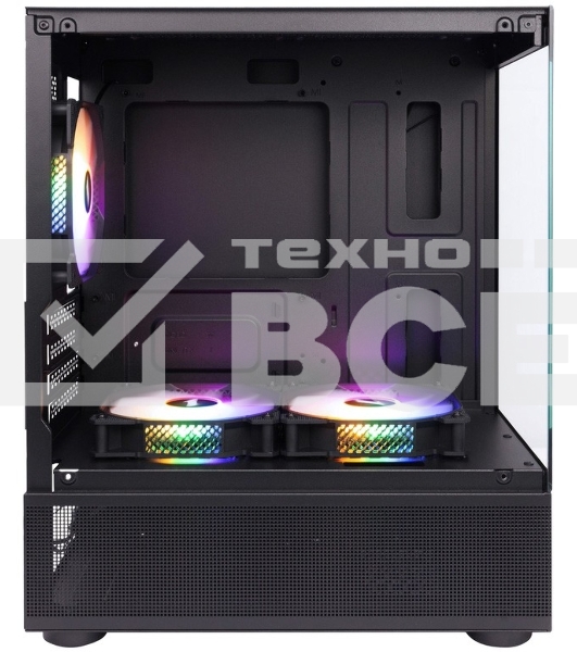 Корпус 1STPLAYER MIKU Mi2-A Black / mATX / 3x120mm LED fans / Mi2-A-BK-2F1R-1F1