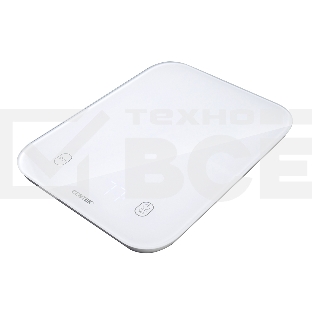 Весы кухонные Centek CT-2480 LED WHITE, сенсор, 150х15х205мм, max 5кг, шаг 1г, Авто Ноль/Выкл