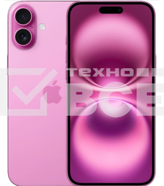 Смартфон Apple iPhone 16, 8/128Gb, розовый