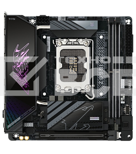 Материнская плата Gigabyte Z890I AORUS ULTRA, LGA 1851, Intel Z890, 2xDDR5, 2xSATA, 2xM.2, 1xPCIe 5.0 x16, 1xDP, 1xHDMI, 1xUSB-C, 1x Thunderbolt 4, 1x 2.5Gb LAN, 2xUSB-A 3.2 Gen 1, 3xUSB-A 3.2 Gen 2, 2x3.5 мм, TOSLINK, 7.1, 1xUSB4, Mini-ITX
