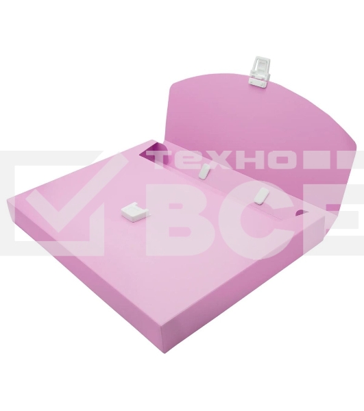 Портфель Бюрократ Pastel PASTPP01PINK 1 отдел. A4 пластик 0.7мм розовый