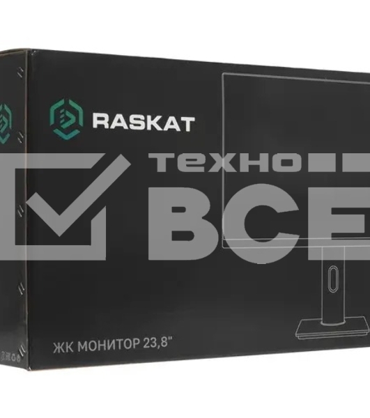 Монитор 23.8' Raskat I24F10DAP IPS 1920x1080, 100 Гц, 5 мс, 16:9, 250 кд/м2, 1xVGA, 1xHDMI, 1хDP, 2x3 Вт, черный