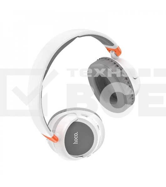 Беспроводные/проводные наушники Hoco W43 белый, накладные, Bluetooth + проводной, складная конструкция, до 25 ч.