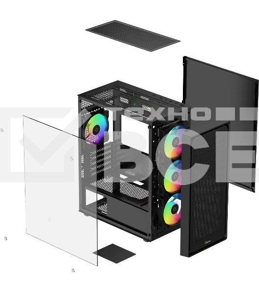 Компьютерный корпус Ocypus Gaммa C50 BK ARGb, MATX, USB 3.0*1+USB 2.0*2, FRONT 3x120мм ARGb, REAR 1x120мм ARGb