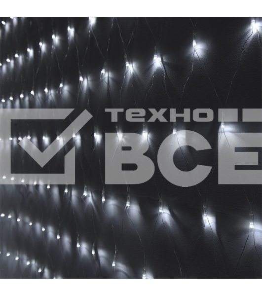 Гирлянда светод. Funray Cетка ML-320W, 3x2м, 320 LED, хол.белый, IP20, прозрачный шнур 1,5м,контр